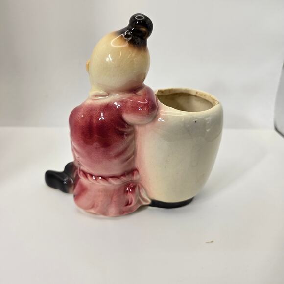 Vintage Royal Copley Sitting Boy Planter Pot Mid-Century Ceramic - Picture 3 of 7